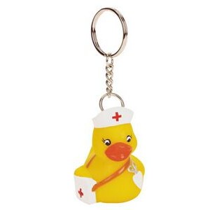 Rubber Nurse Duck Key Chain