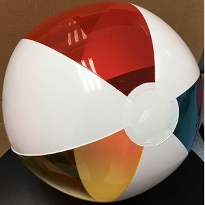 16" Inflatable Solid White & Transparent Color Beach Ball