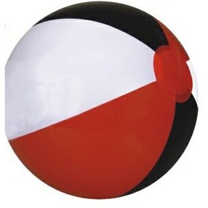 Black/ White/ Red 16" Inflatable Three Alternating Color Panel Beach Ball