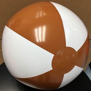 16" Inflatable 2 Alternating Brown & White Beach Ball