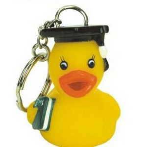 Rubber Graduate Duck Key Chain