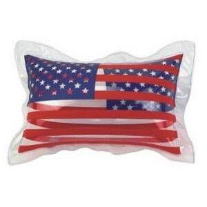 11" Inflatable Clear Two Sided U.S. Flag Pillow