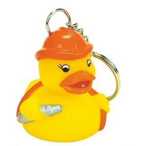 Rubber Fireman Duck Key Chain
