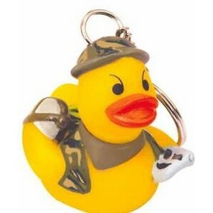 Rubber Soldier In Camouflage Outfit Duck Key Chain