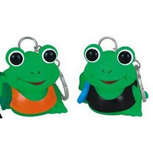 Rubber Surfing Frog Key Chain