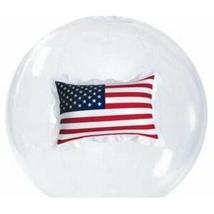 16" Transparent Beach Ball w/ U.S. Flag Insert©