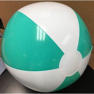 16" Inflatable Alternating Solid Teal & Solid White beach Ball