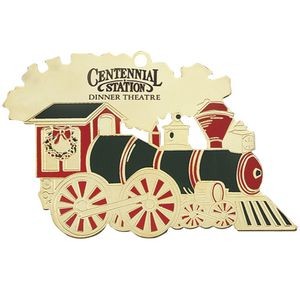 Train Festive Holiday Ornament with Color Trim