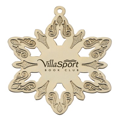 Snowflake Golden Holiday Ornament (2 5/8"x3/4")