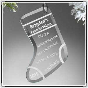 Crystal Glass Stocking Ornament