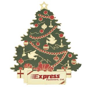 Christmas Tree Festive Holiday Ornament with Color Trim
