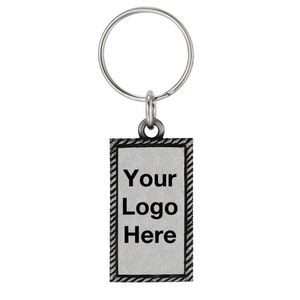 Rectangle Key Chain w/Pewter Finish