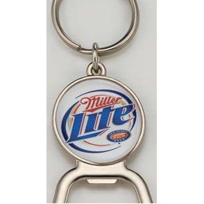 Round Key Chain with Bottle Opener and Full Color Epoxy Dome