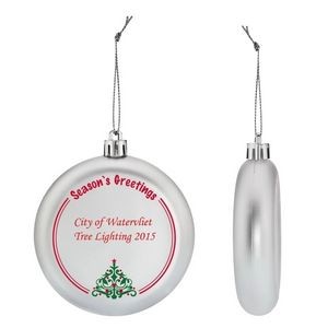 Silver Shatterproof Ornament w/Christmas Tree Design