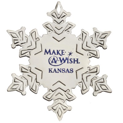 Snowflake Silver Plated Holiday Ornament (2 3/4"x3 1/4")