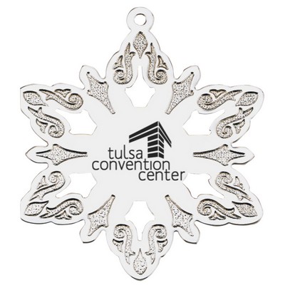 Silver Snowflake Holiday Ornament (2 5/8"x3/4")