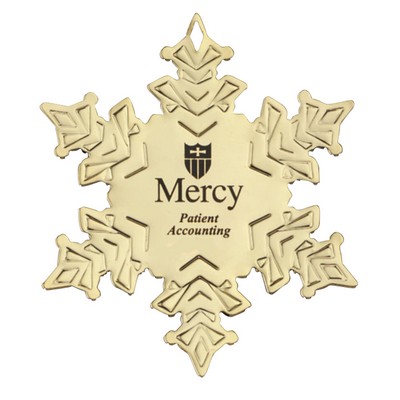 Snowflake Golden Holiday Ornament (2 3/4"x3 1/4")