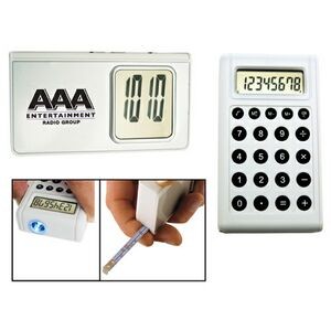 5-in1 Calculator Alarm Clock w/ Light and Tape Measure