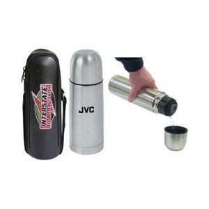 12 Oz. Stainless Steel Vacuum Insulated Bottle w/ Case & Strap