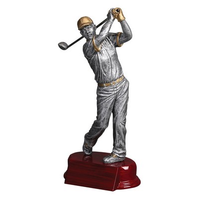 Silver/Gold Finish Resin Golfer Award on Maroon Base (6.25")