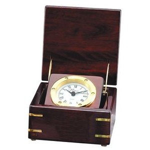 Rosewood captain's clock (6" x 6" x 3.5")