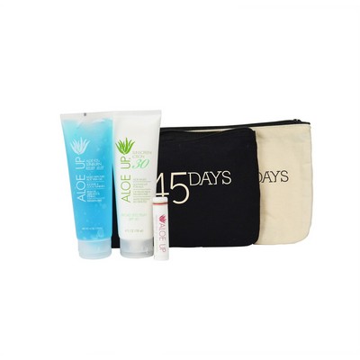 Aloe Up Cotton Canvas Bag with White Collection Sunscreen