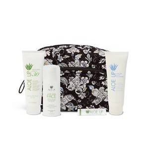 Vera Bradley Medium Cosmetic Bag with Aloe Up White Collection Sunscreen