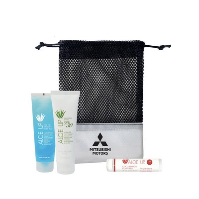 Aloe Up Small Mesh Bag with White Collection Sunscreen