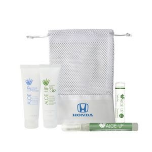 Aloe Up Small Mesh Bag with White Collection Sunscreen