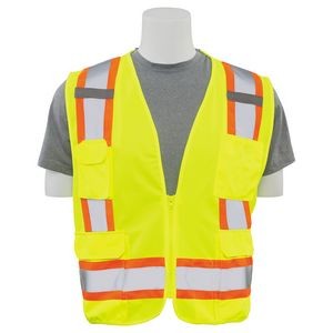 Aware Wear Solid Front Mesh Back Surveyor Safety Vest