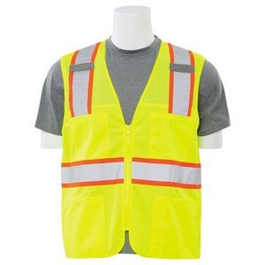 Aware Wear Tricot & Mesh 10 Pocket Safety Vest w/Zipper