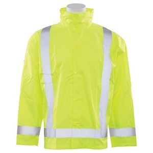 Aware Wear ANSI Class 3 Hi-Viz Lime Oversized Raincoat w/Detachable Hood