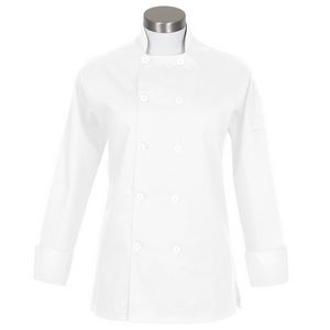 Fame Women's White Long Sleeve w/Side Vents Chef Coat