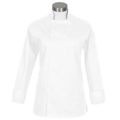 Fame® Women's White Long Sleeve w/Side Vents Chef Coat