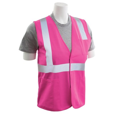 Unisex Non-ANSI Hi Viz Pink Tricot Vest