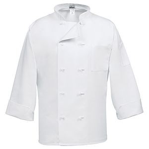 Fame® Traditional White Long Sleeve Chef Coat w/French Knot Buttons