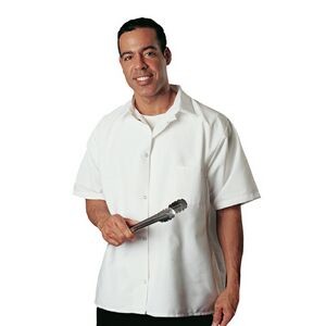 Fame® Premium White Short Sleeve 6 Button Cook Shirt