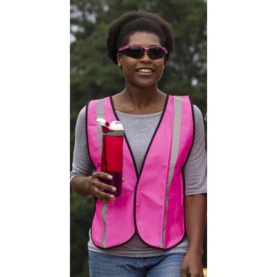 Aware Wear® Non-ANSI Tricot Hi-Viz Pink Vest w/Reflective Tape