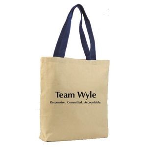 Q-Tees Promotional Tote Bag W/ Colored Handles