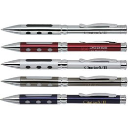 Twist Action Electroplated Ballpoint Pen w/ Polished Chrome Accent