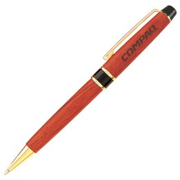 Rosewood Gold/Black Ballpoint Pen