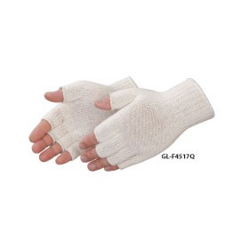 Fingerless Natural Cotton Polyester Blend Work Gloves