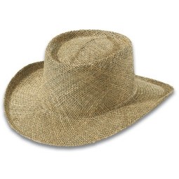 Adult Twisted Seagrass Gambler Straw Hat w/UV Brim Cover