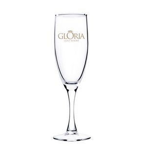 5.75 Oz. Champagne Flute Glass w/Tapered Stem (Deep Etch)