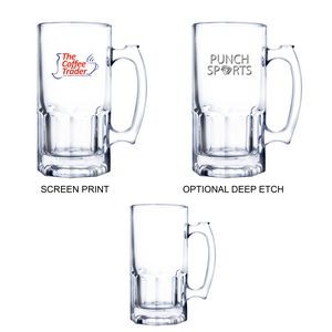 33 Oz. Glass Beer Mug (Screen Printed)