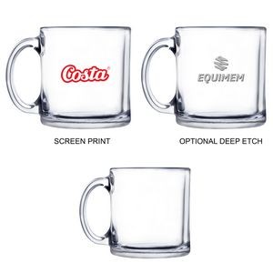 13 Oz. Warm Beverage Glass Mug (Screen Printed)