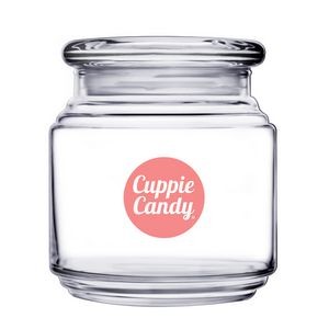 16 Oz. Round Glass Candy Jar w/Lid (Deep Etch)