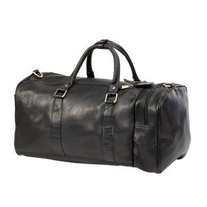 Side Pocket Leather Duffel Bag
