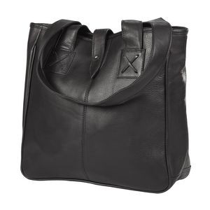Leather Square Tab Tote Bag