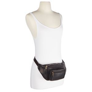 Leather Waist Pack w/ Kangaroo Pocket
